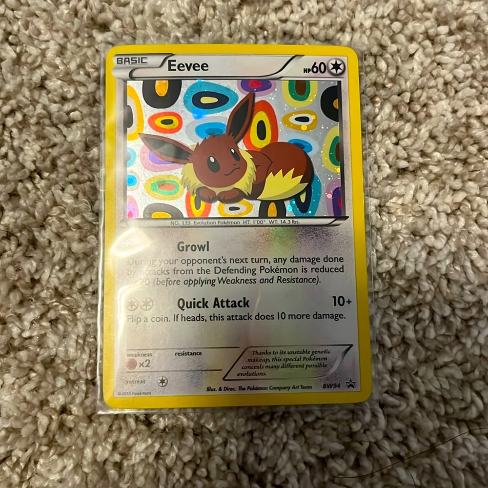 POKÉMON SUPER RARE EEVEE BLACK AND WHITE PROMO #BW94